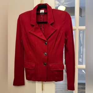 Beautiful CAbi Bold Red Blazer, structured fit, great quality sz 2 EUC